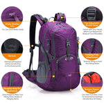 G4Free - G4Free 45L Waterproof Hiking Travel Backpack with Rain Cover -D02V648A