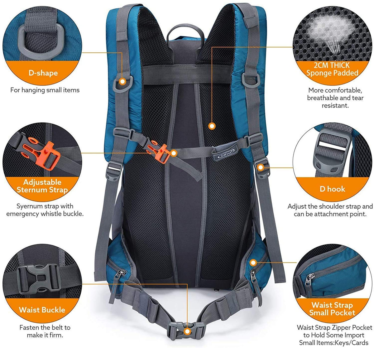 G4Free - G4Free 45L Waterproof Hiking Travel Backpack with Rain Cover -D02V648A