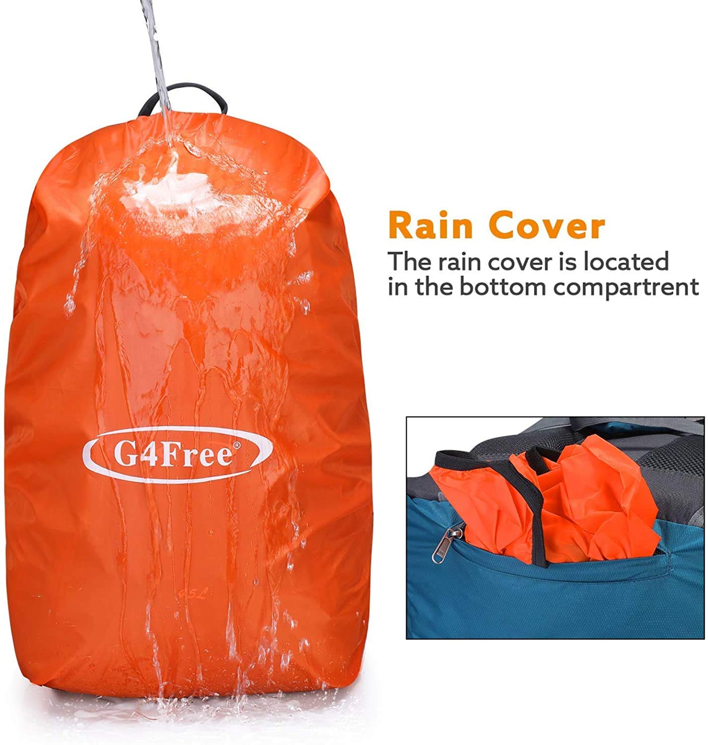 G4Free - G4Free 45L Waterproof Hiking Travel Backpack with Rain Cover -D02V648A