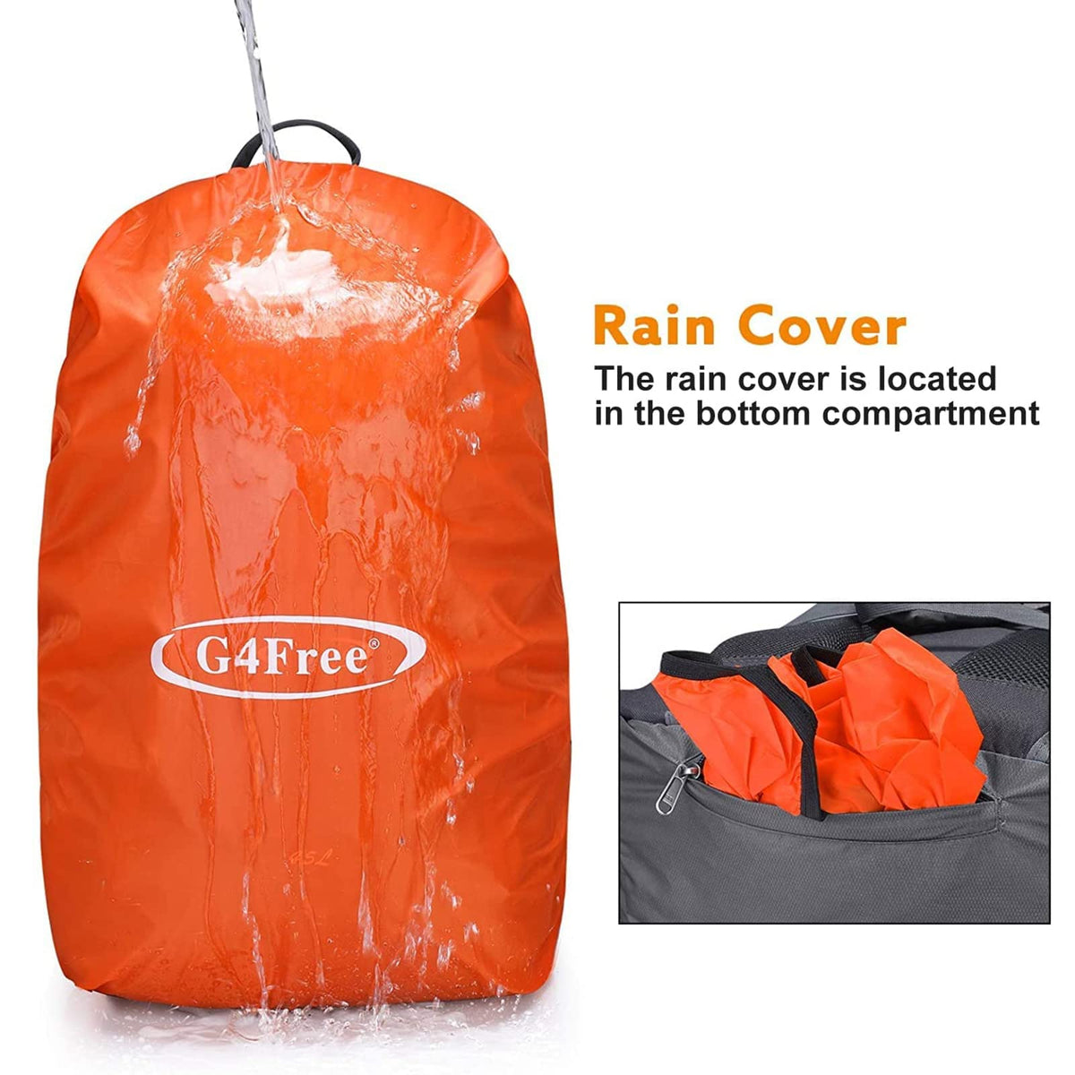 G4Free - G4Free 45L Waterproof Hiking Travel Backpack with Rain Cover -D02V648A
