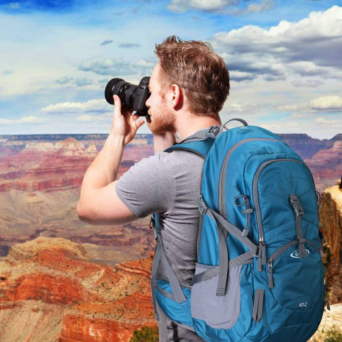 G4Free - G4Free 45L Waterproof Hiking Travel Backpack with Rain Cover -D02V648A