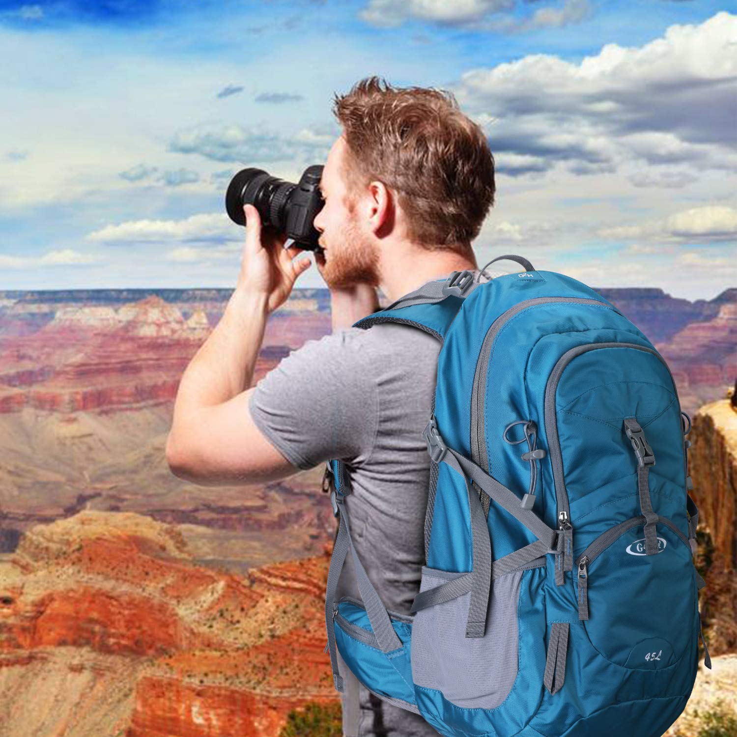 G4Free - G4Free 45L Waterproof Hiking Travel Backpack with Rain Cover -D02V648A