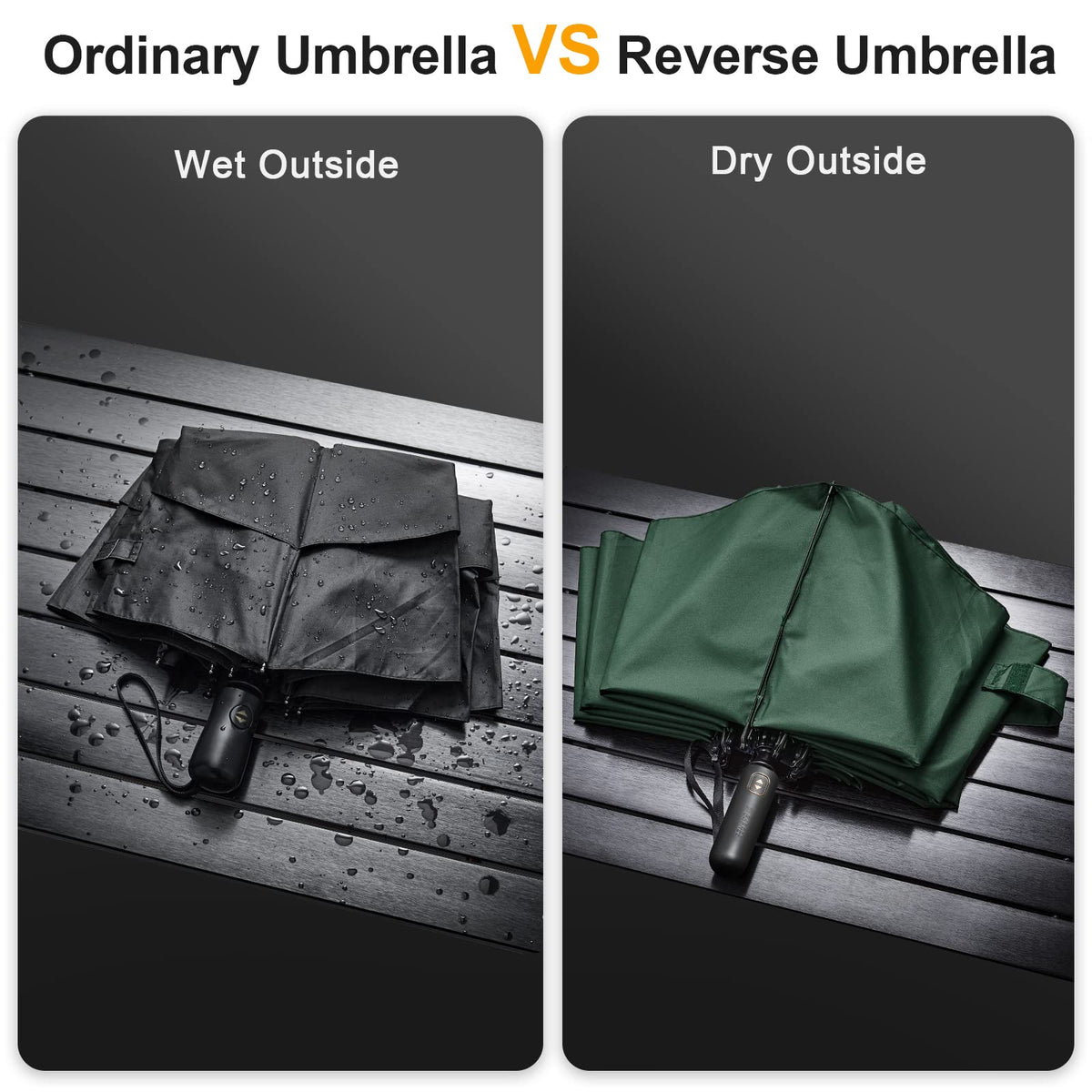 G4Free - G4Free 46/54/62 Inch Large Compact Golf Umbrella Windproof 10 Ribs -TN23A229B