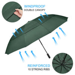 G4Free - G4Free 46/54/62 Inch Large Compact Golf Umbrella Windproof 10 Ribs -TN23A229B