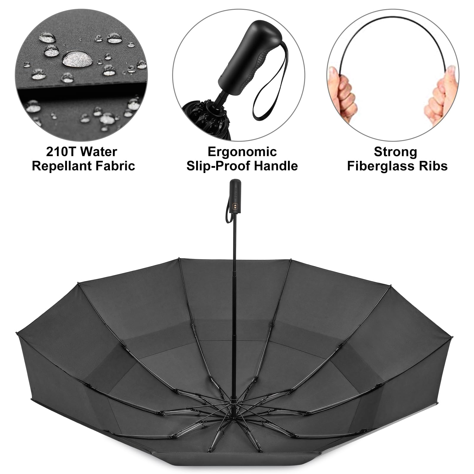 G4Free - G4Free 46/54/62 Inch Large Compact Golf Umbrella Windproof 10 Ribs -TN23A229B