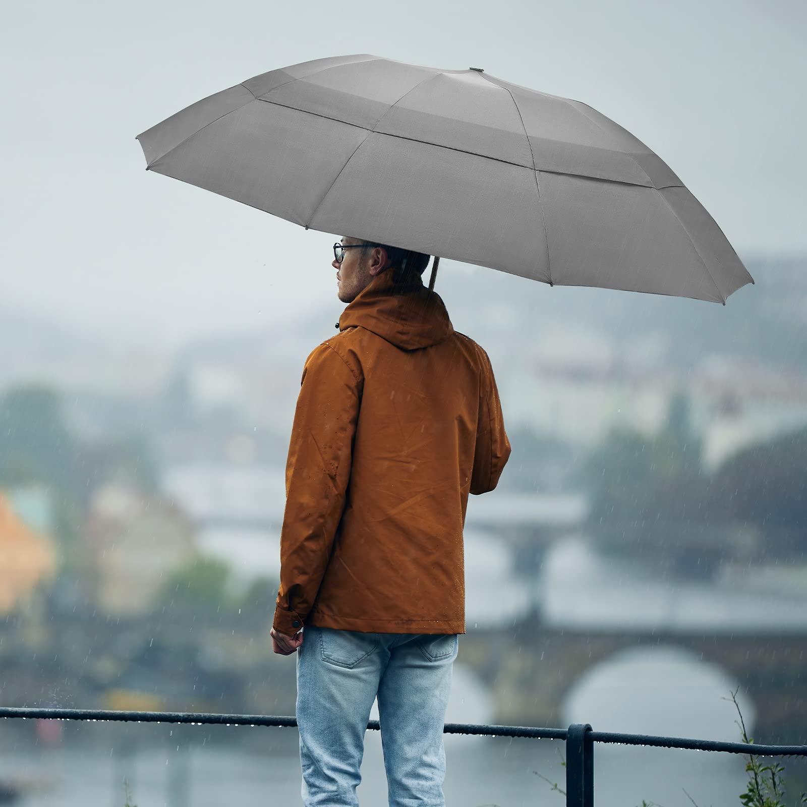 G4Free - G4Free 46/54/62 Inch Large Compact Golf Umbrella Windproof 10 Ribs -TN23A229B
