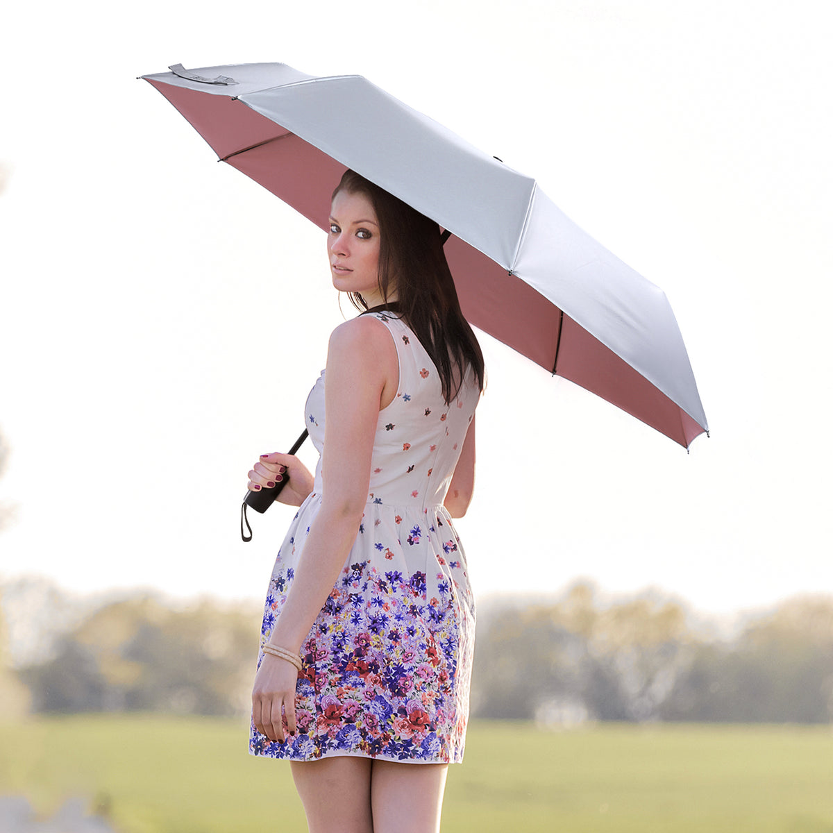 G4Free - G4Free 46 Inch Auto Open UPF 50+ UV Protection Large Travel Umbrella -D02V746A