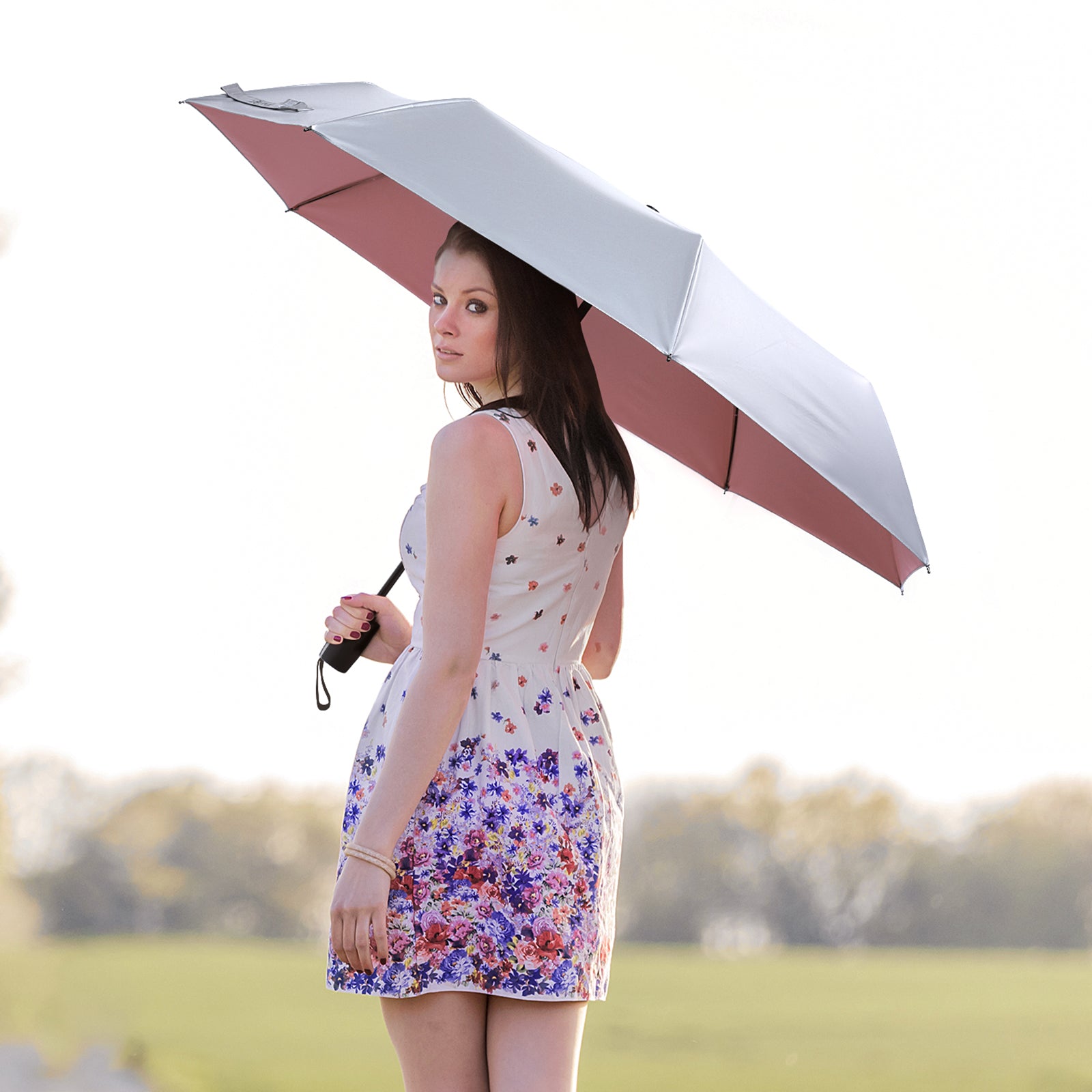 G4Free - G4Free 46 Inch Auto Open UPF 50+ UV Protection Large Travel Umbrella -D02V746A
