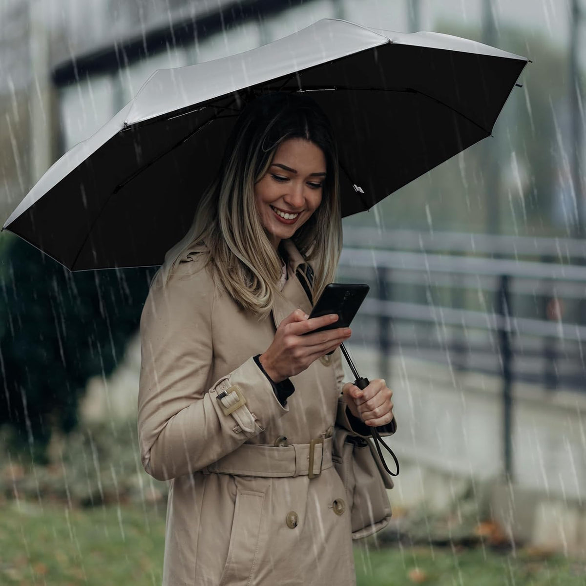 G4Free - G4Free 46 Inch UPF 50+ UV Protection Sun Double Layer Windproof Auto Umbrella -TN24A451B