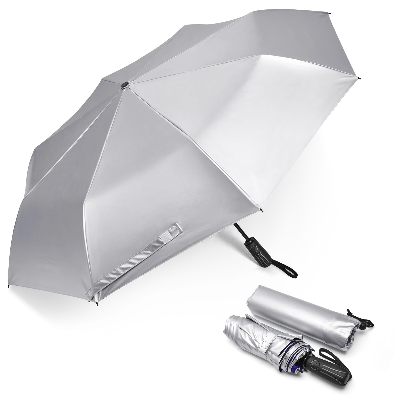 G4Free - G4Free 46 Inch UPF 50+ UV Protection Sun Double Layer Windproof Auto Umbrella -TN24A451B