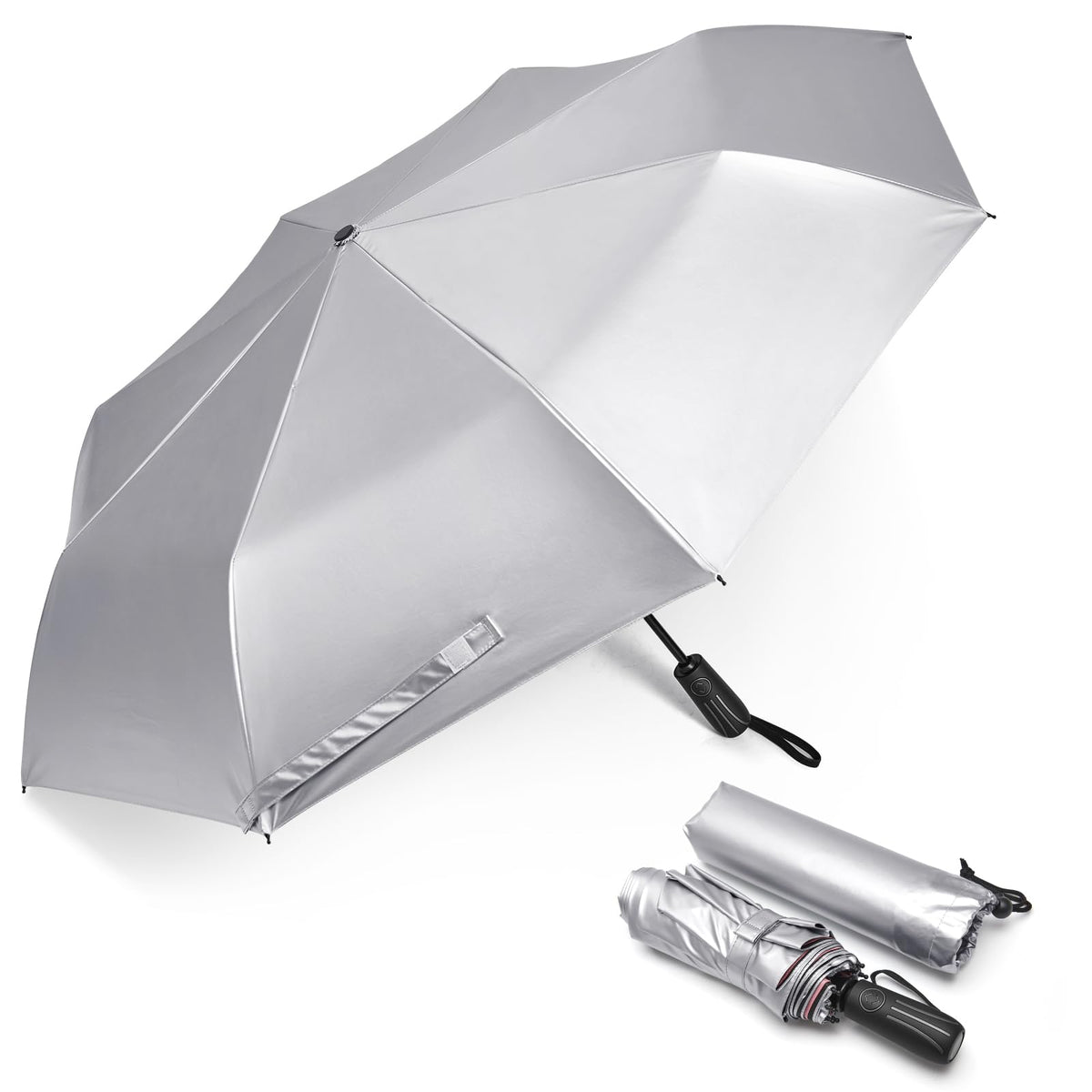 G4Free - G4Free 46 Inch UPF 50+ UV Protection Sun Double Layer Windproof Auto Umbrella -TN24A451C