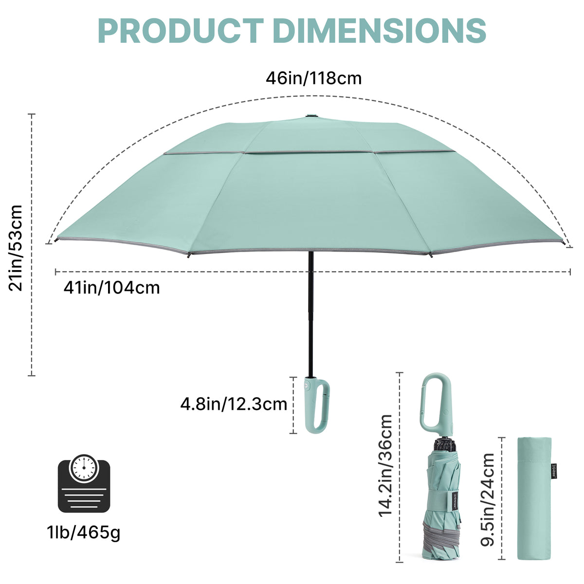 G4Free - G4Free 46" Inverted Umbrella – Carabiner Handle -NT25A620A