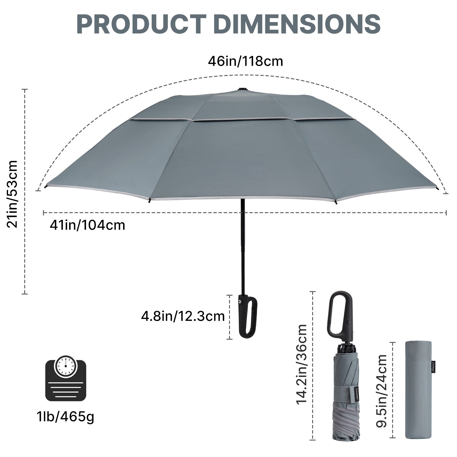 G4Free - G4Free 46" Inverted Umbrella – Carabiner Handle -NT25A620A