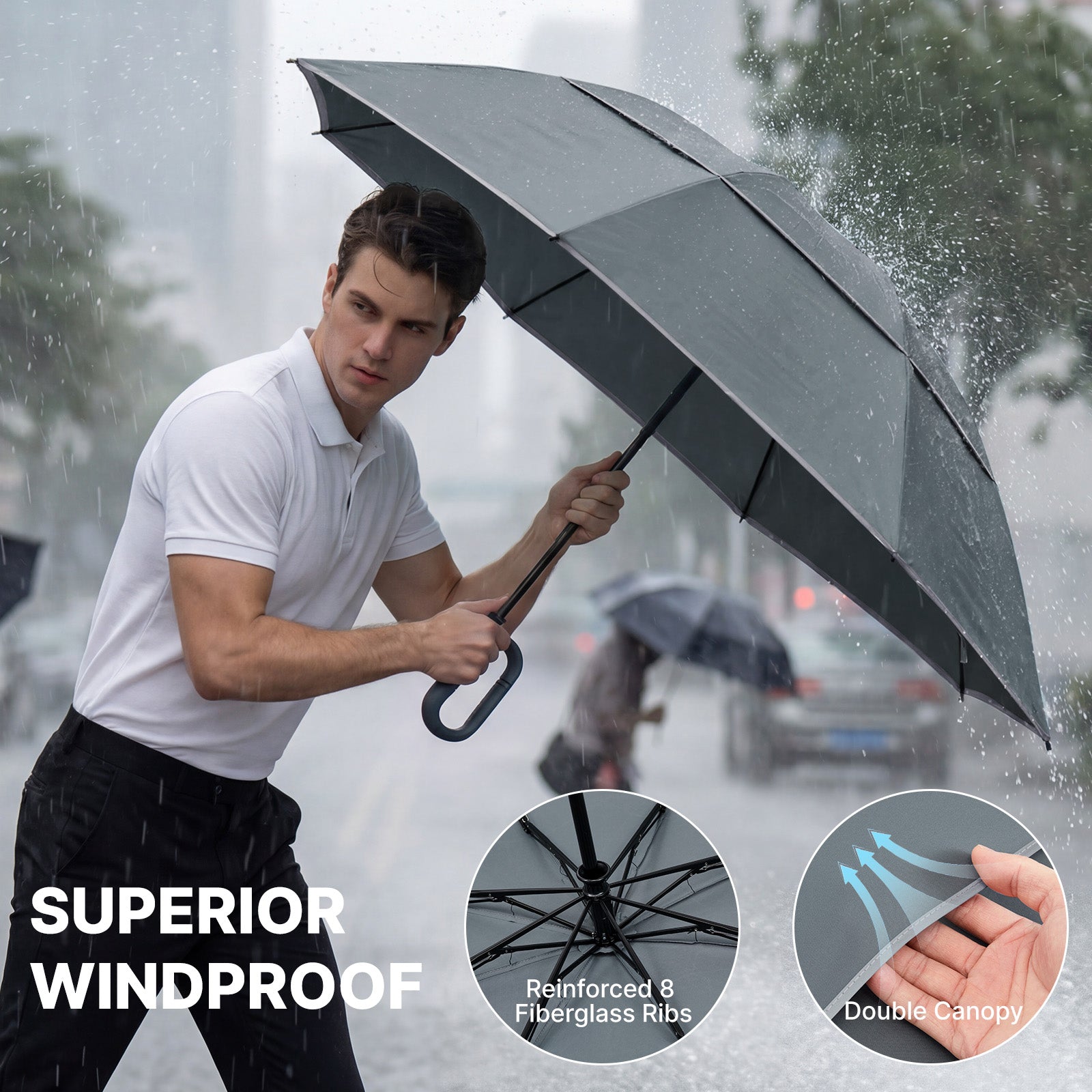 G4Free - G4Free 46" Inverted Umbrella – Carabiner Handle -NT25A620A