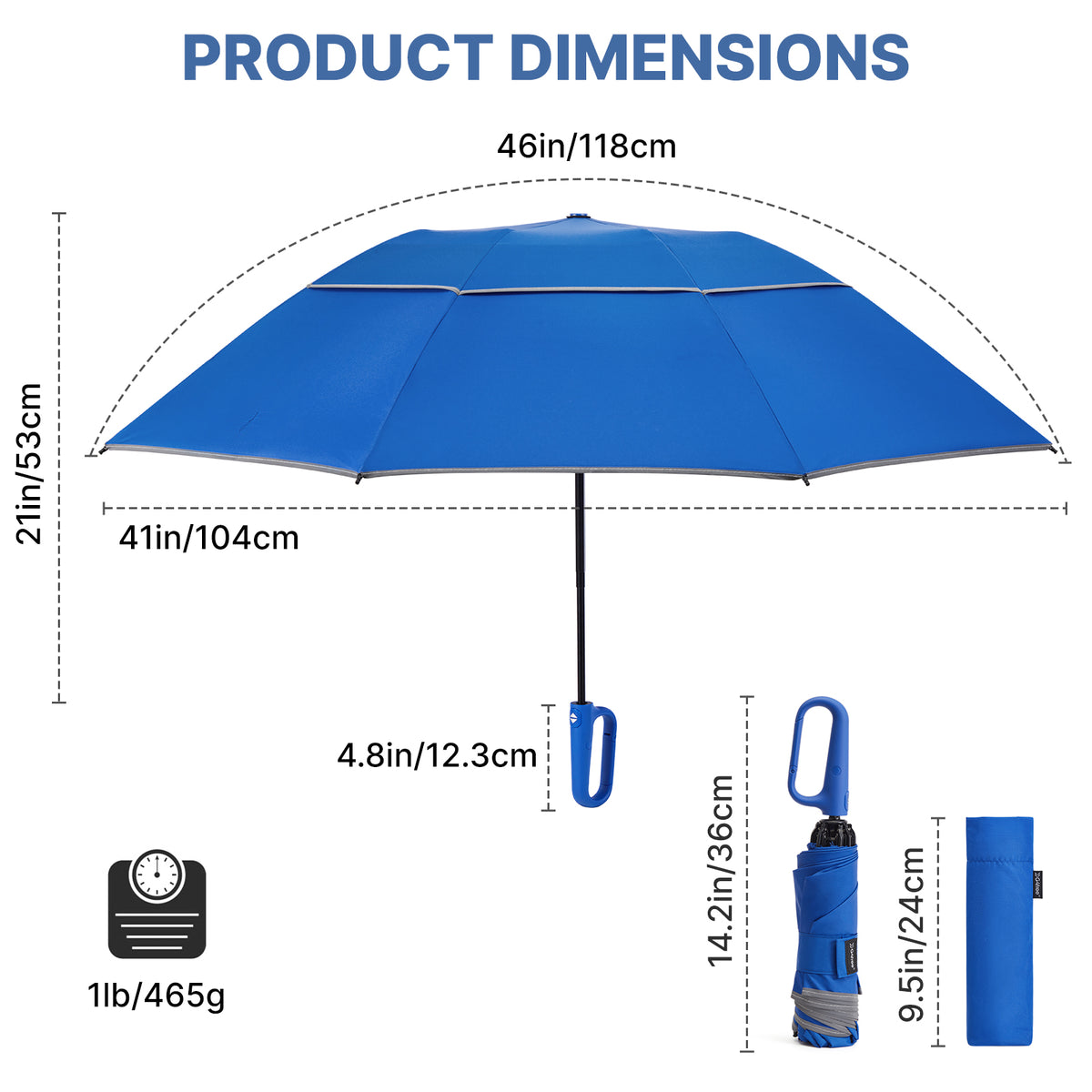 G4Free - G4Free 46" Inverted Umbrella – Carabiner Handle -NT25A620A