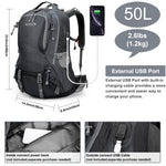 G4Free - G4Free 50L Hiking Backpack with Rain Cover for Men Women -D01V031A