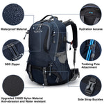 G4Free - G4Free 50L Hiking Backpack with Rain Cover for Men Women -D01V031A