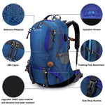 G4Free - G4Free 50L Hiking Backpack with Rain Cover for Men Women -D01V031A