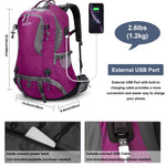 G4Free - G4Free 50L Hiking Backpack with Rain Cover for Men Women -D01V031A