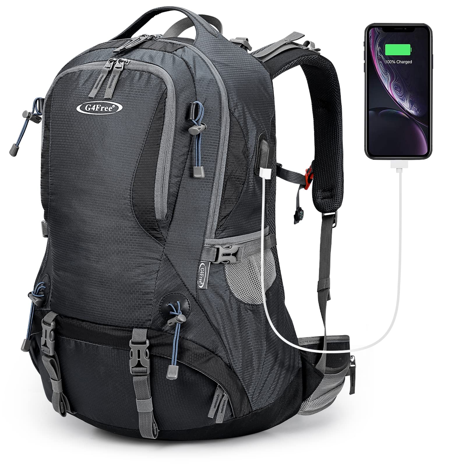 G4Free - G4Free 50L Hiking Backpack with Rain Cover for Men Women -D01V031G