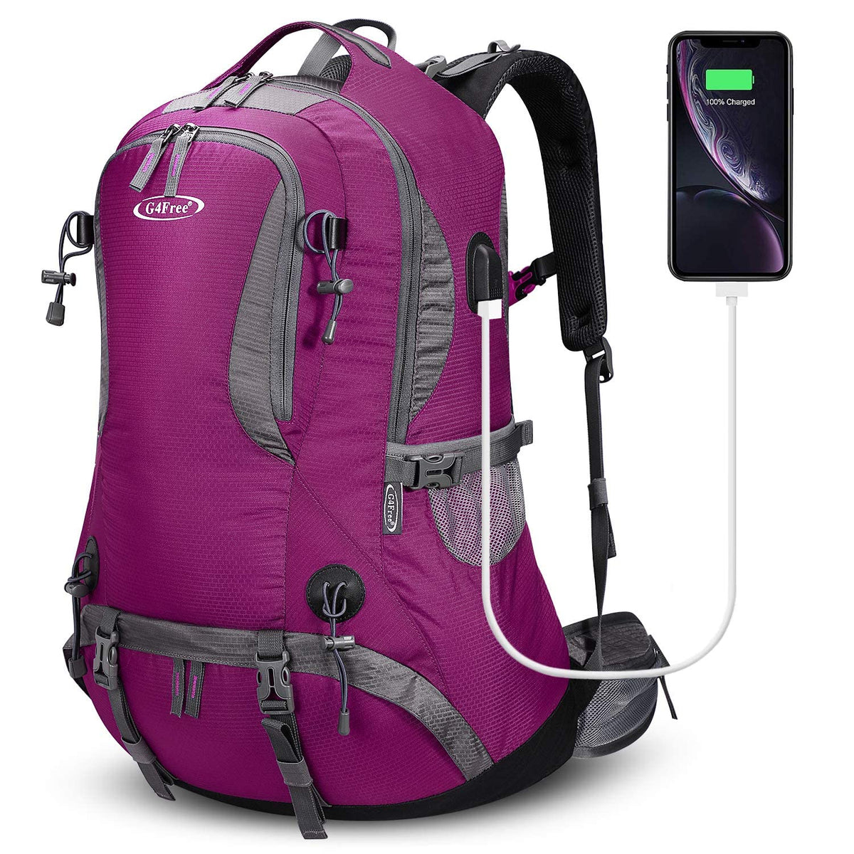 G4Free - G4Free 50L Hiking Backpack with Rain Cover for Men Women -D01V031H