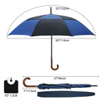 G4Free - G4Free 52/62inch Wooden J Handle Auto Open  Golf Umbrella -D02V552A