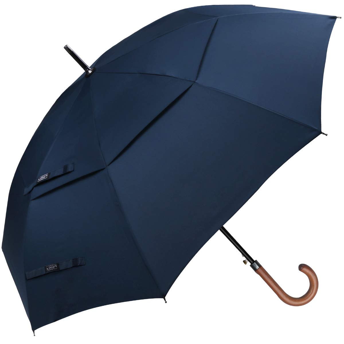 G4Free - G4Free 52/62inch Wooden J Handle Auto Open  Golf Umbrella -D02V552B