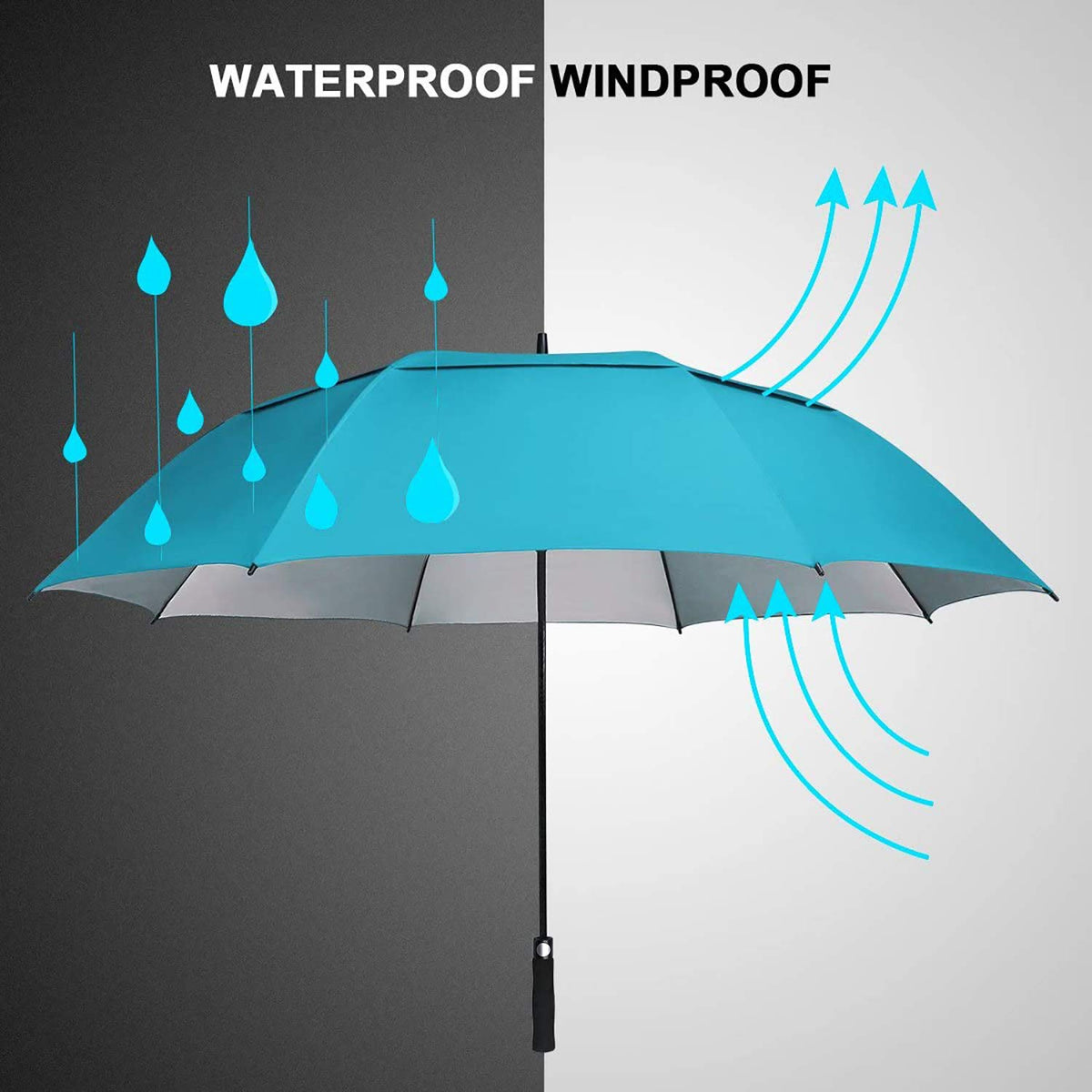 G4Free - G4Free 54/62/68 Inch UV Protection Auto Open Double Canopy Sun Rain Umbrella -D02V686A