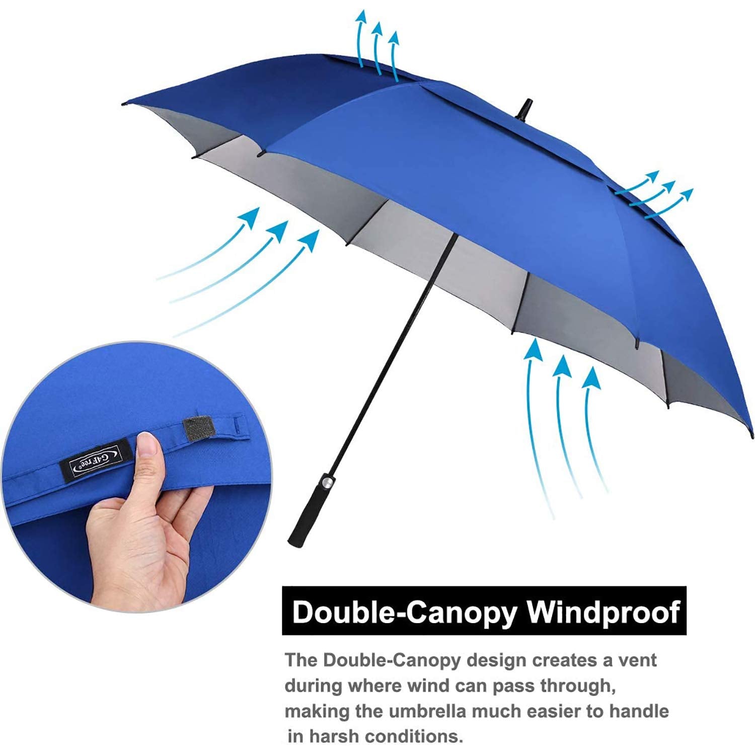 G4Free - G4Free 54/62/68 Inch UV Protection Auto Open Double Canopy Sun Rain Umbrella -D02V686A