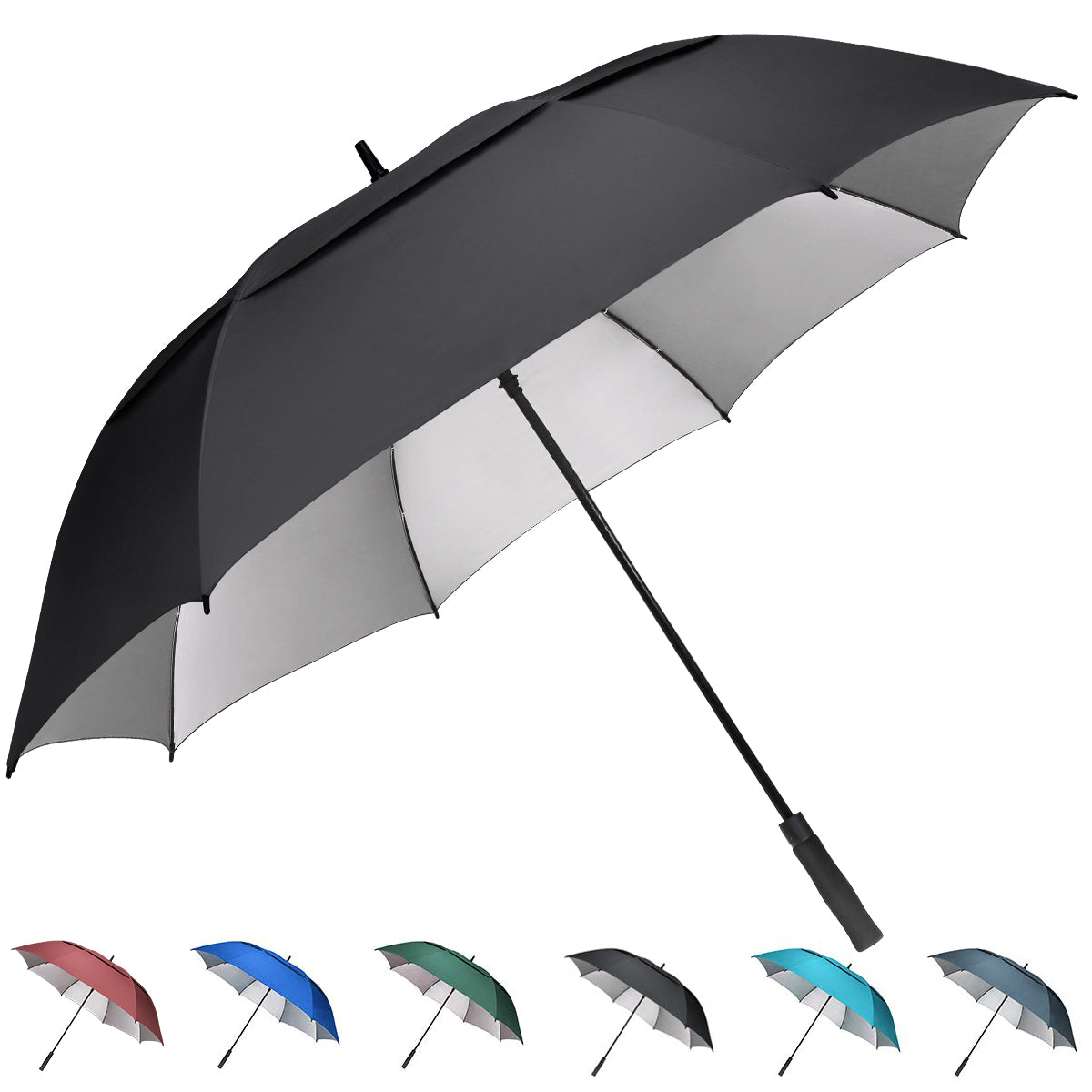 G4Free - G4Free 54/62/68 Inch UV Protection Auto Open Double Canopy Sun Rain Umbrella -D02V686A