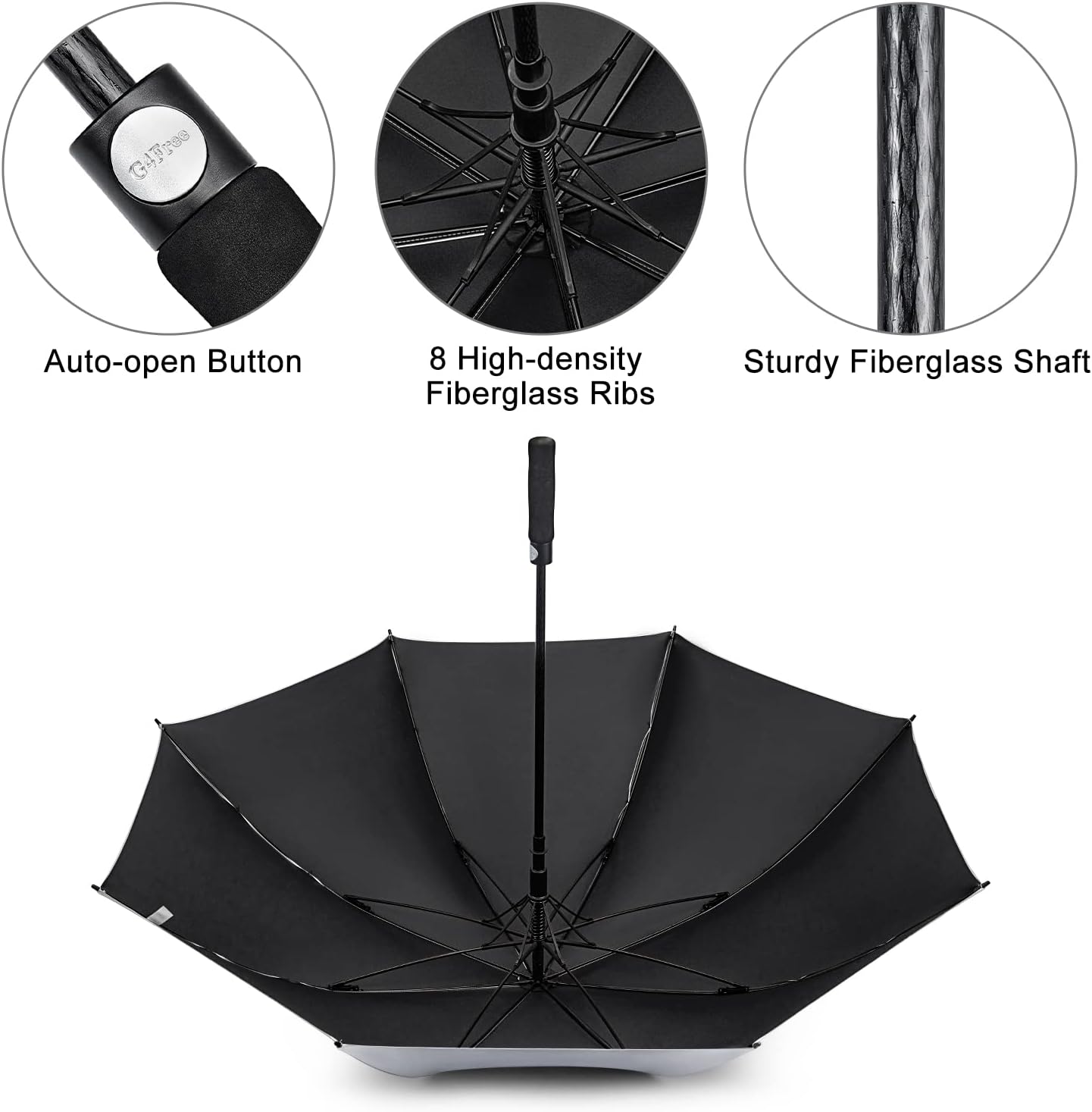 G4Free - G4Free 54/62 Inch Windproof UV Protection Extra Large Auto Stick Long Umbrella -TN21A012C