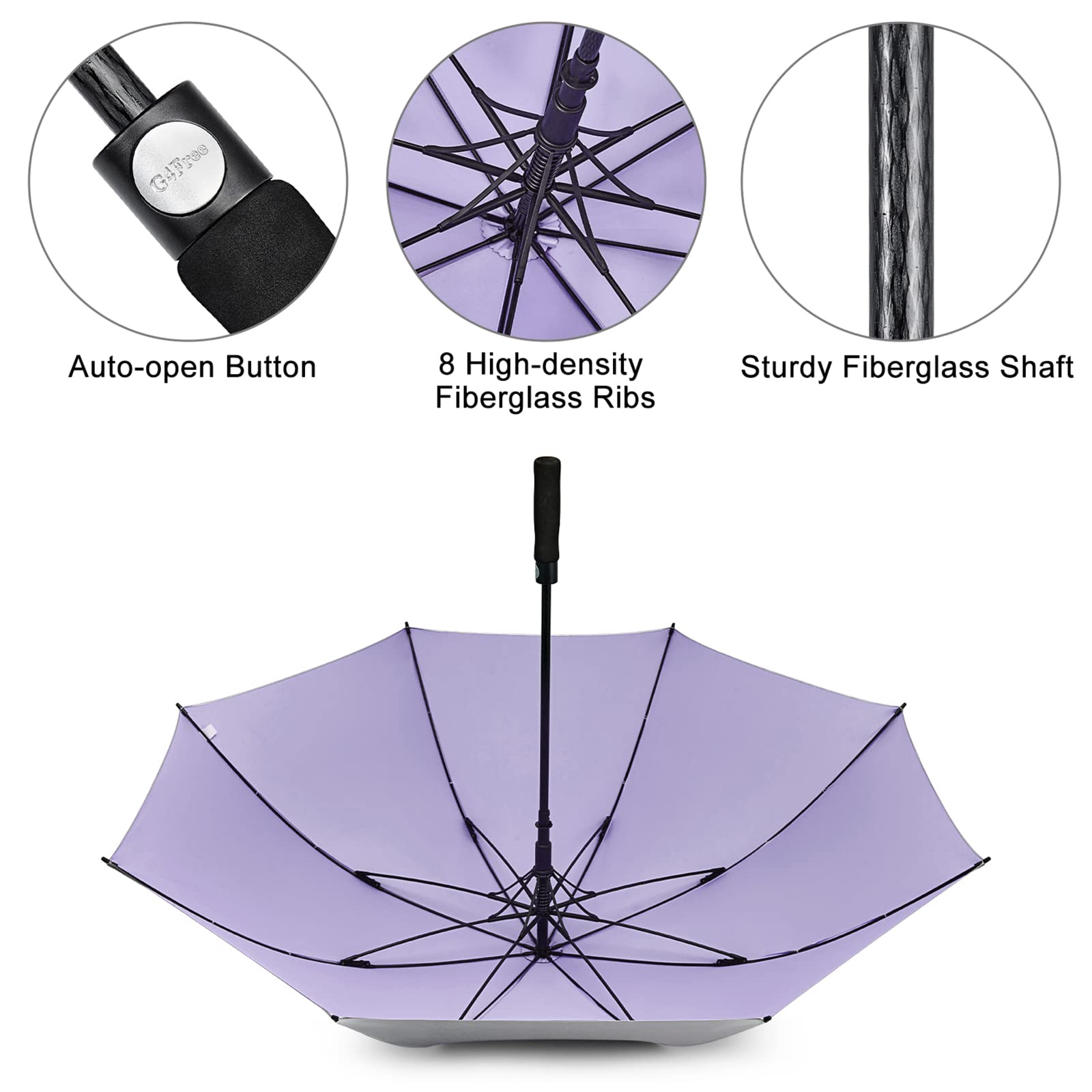 G4Free - G4Free 54/62 Inch Windproof UV Protection Golf Umbrella -TN23A187B