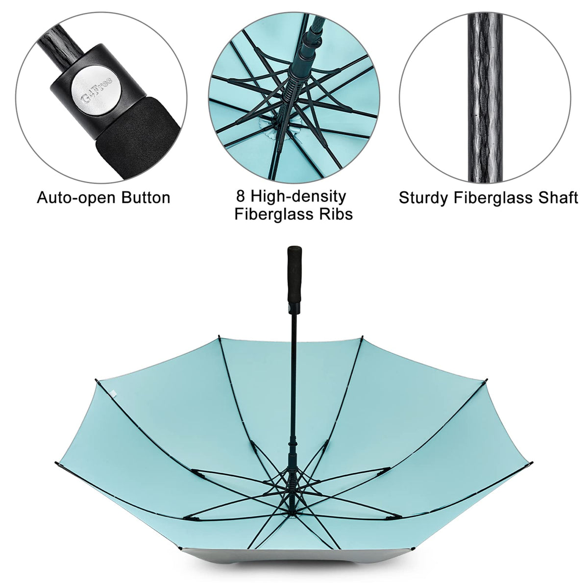 G4Free - G4Free 54/62 Inch Windproof UV Protection Golf Umbrella -TN23A187B