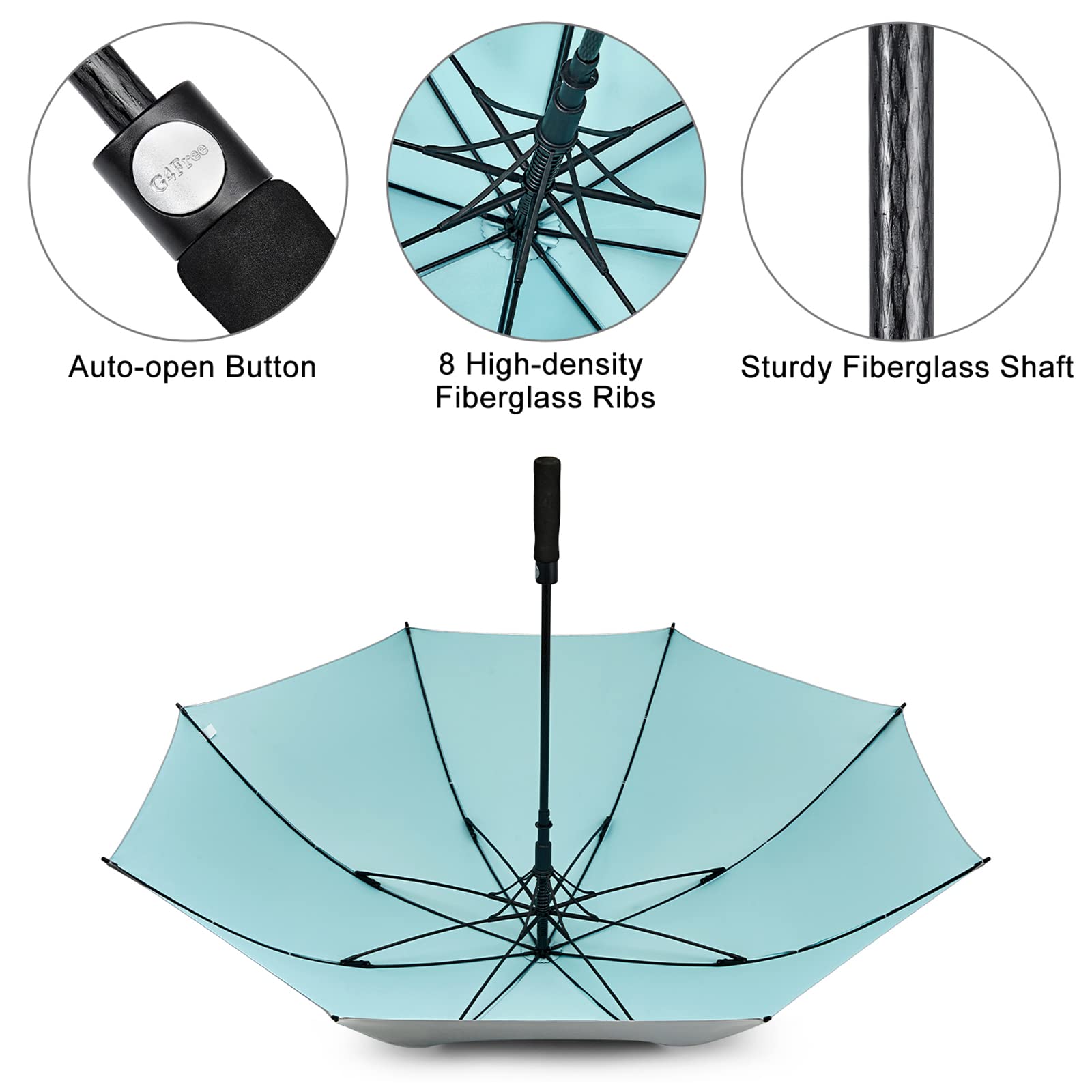 G4Free - G4Free 54/62 Inch Windproof UV Protection Golf Umbrella -TN23A187B