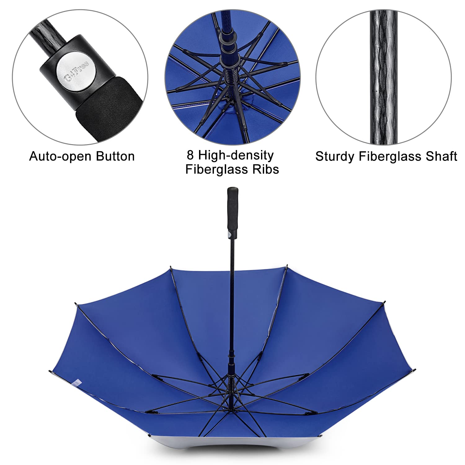 G4Free - G4Free 54/62 Inch Windproof UV Protection Golf Umbrella -TN23A187B