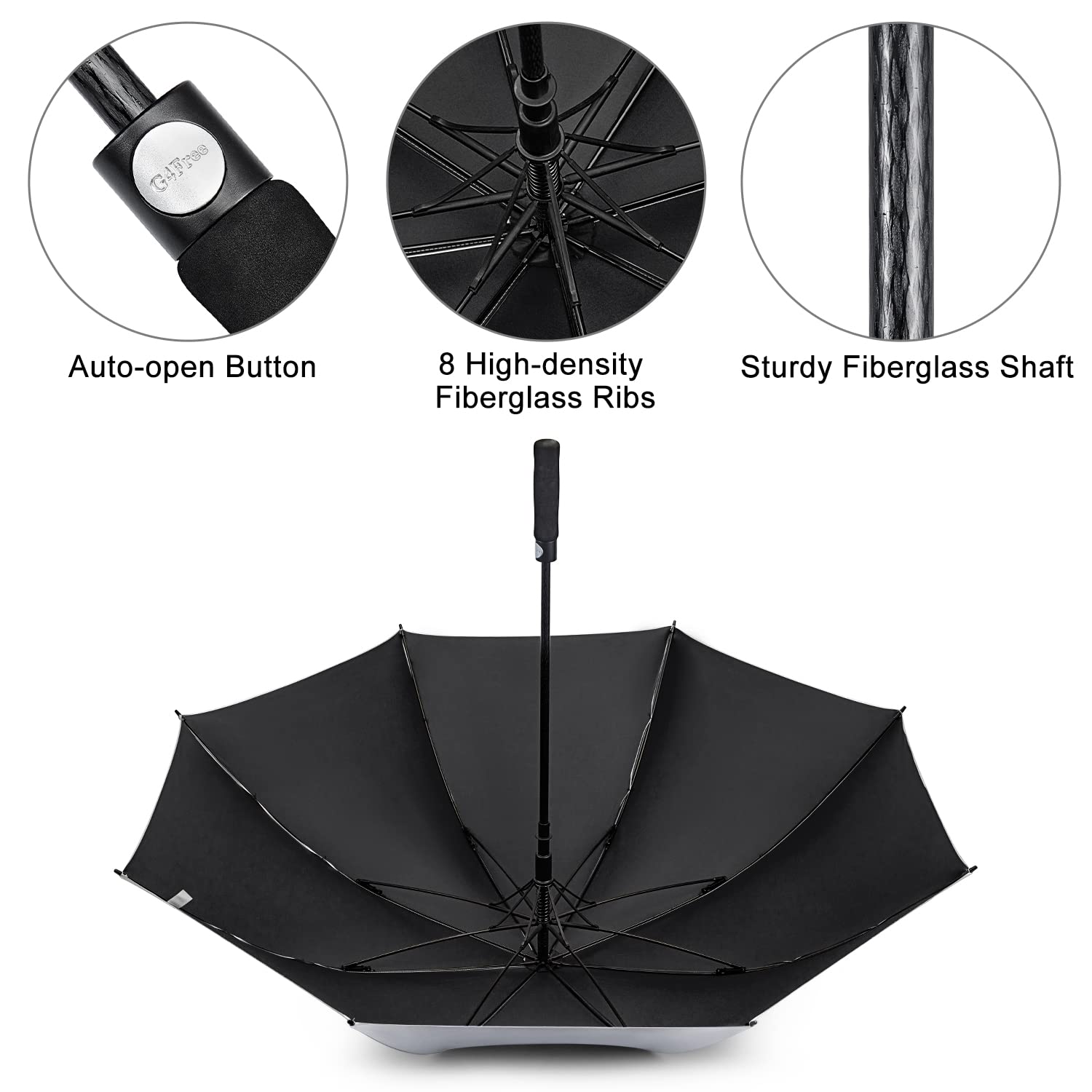 G4Free - G4Free 54/62 Inch Windproof UV Protection Golf Umbrella -TN23A187B