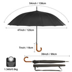 G4Free - G4Free 54 Inch 16 Ribs Large Windproof Umbrella for 2 Persons -NT22A136A