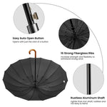 G4Free - G4Free 54 Inch 16 Ribs Large Windproof Umbrella for 2 Persons -NT22A136A
