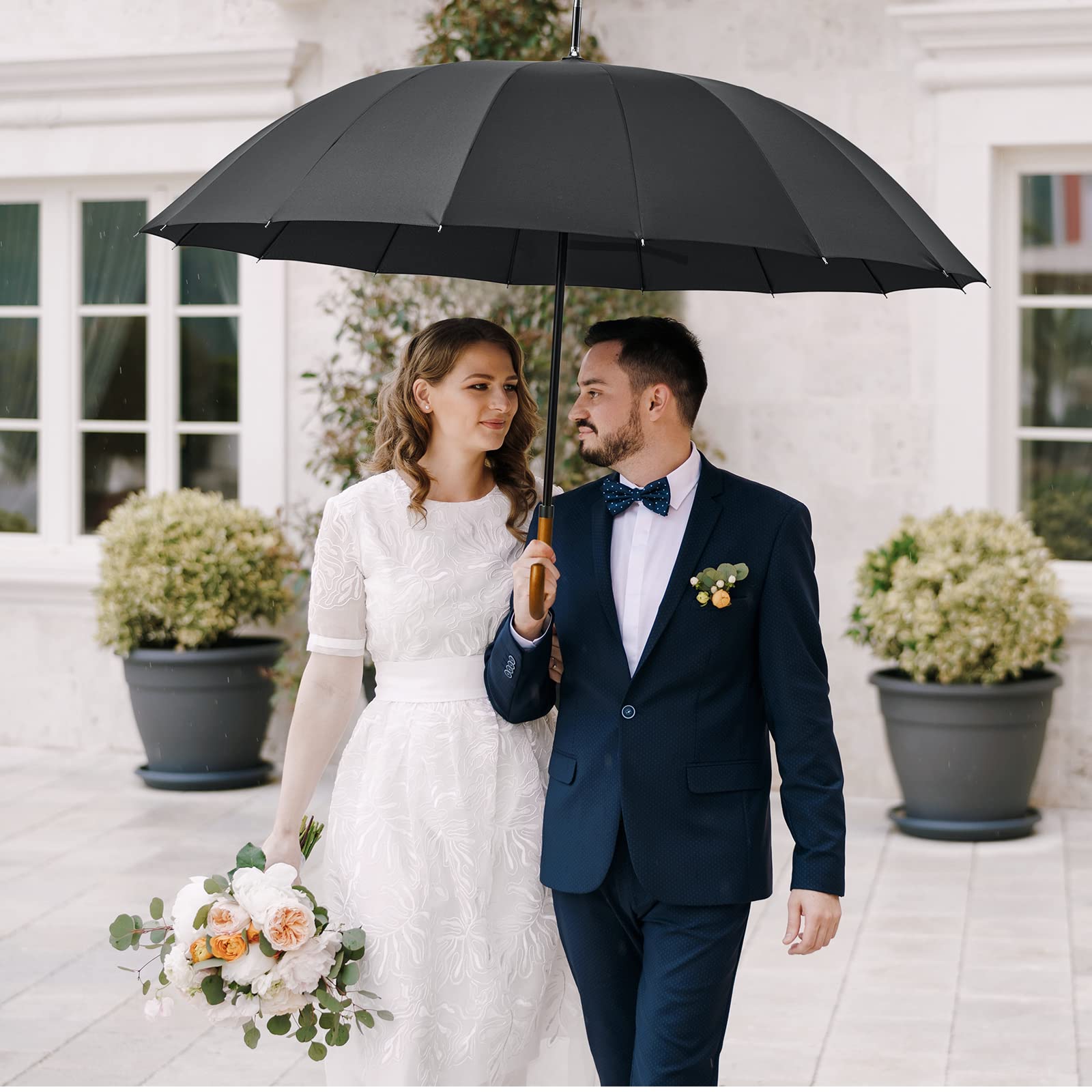 G4Free - G4Free 54 Inch 16 Ribs Large Windproof Umbrella for 2 Persons -NT22A136A