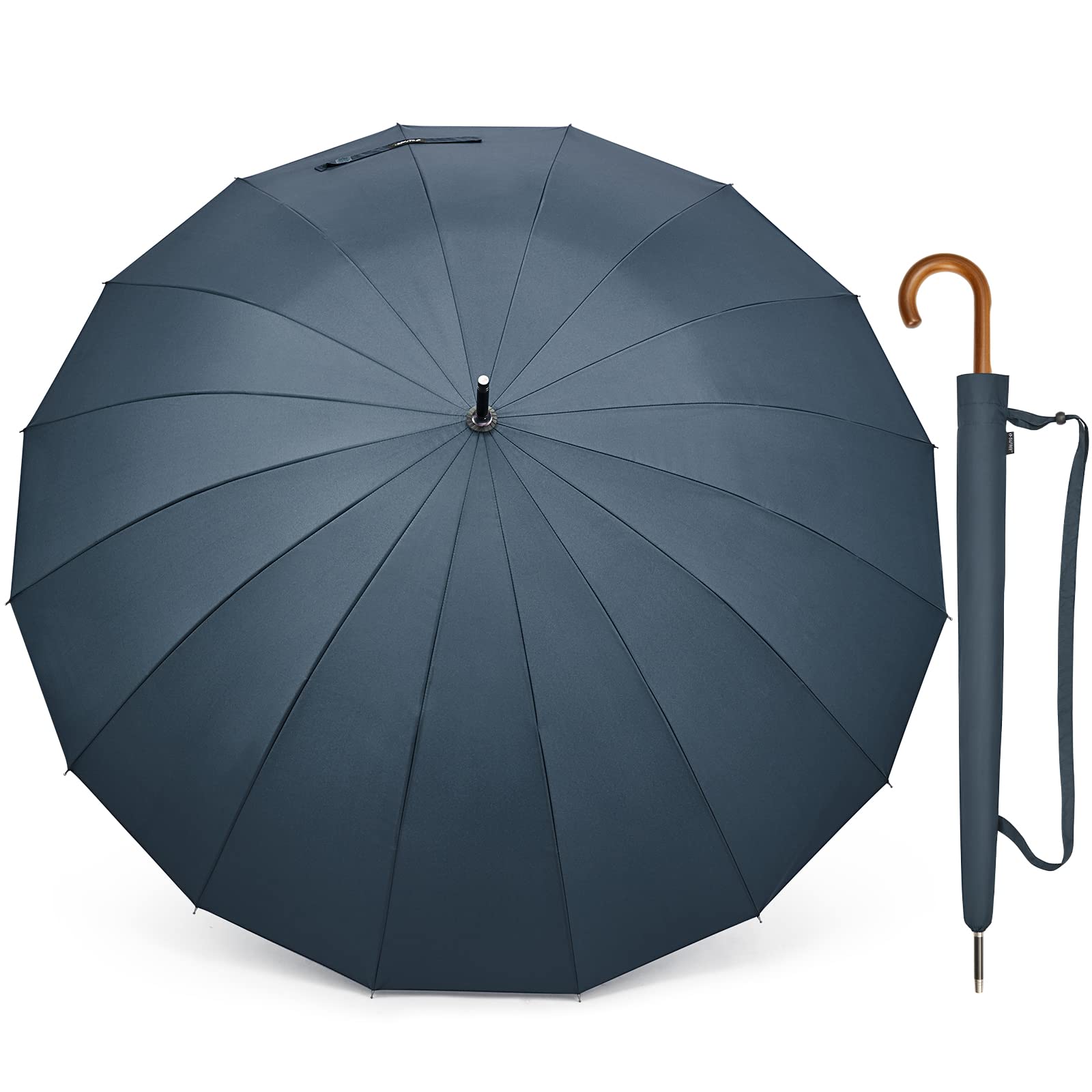 G4Free - G4Free 54 Inch 16 Ribs Large Windproof Umbrella for 2 Persons -NT22A136B