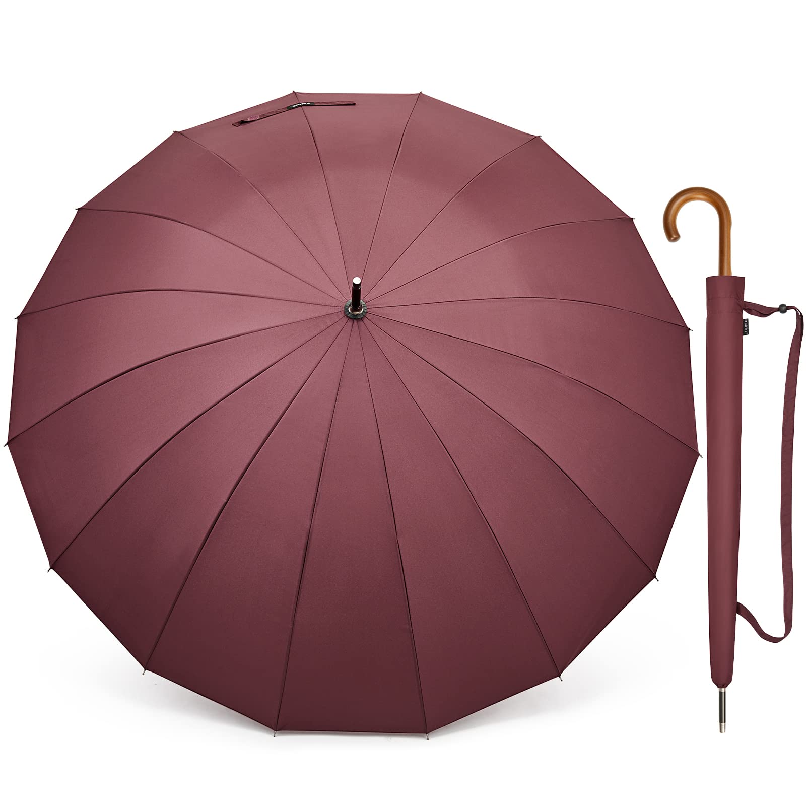 G4Free - G4Free 54 Inch 16 Ribs Large Windproof Umbrella for 2 Persons -NT22A136C