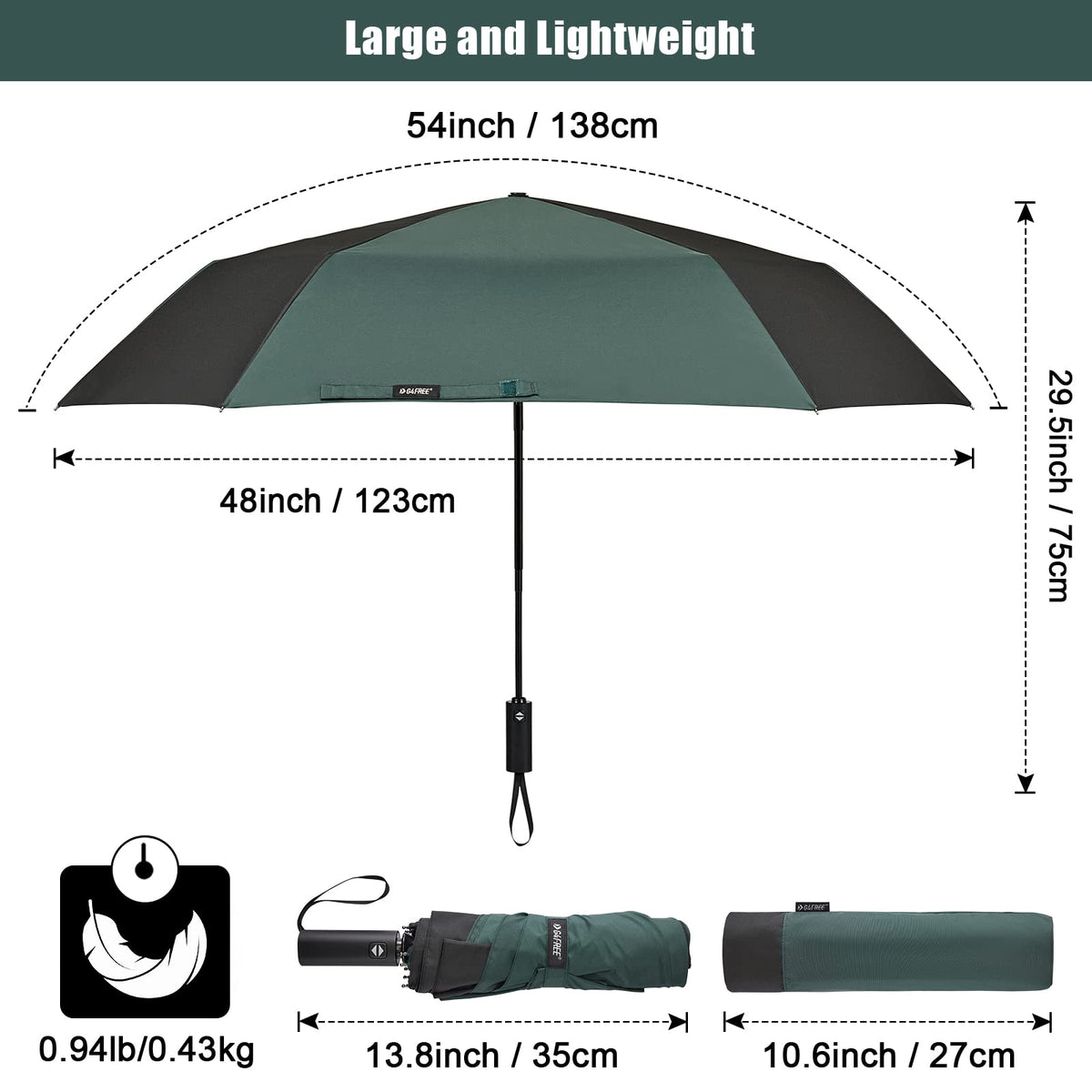 G4Free - G4Free 54 Inch Large Golf Umbrella -TN22A131B