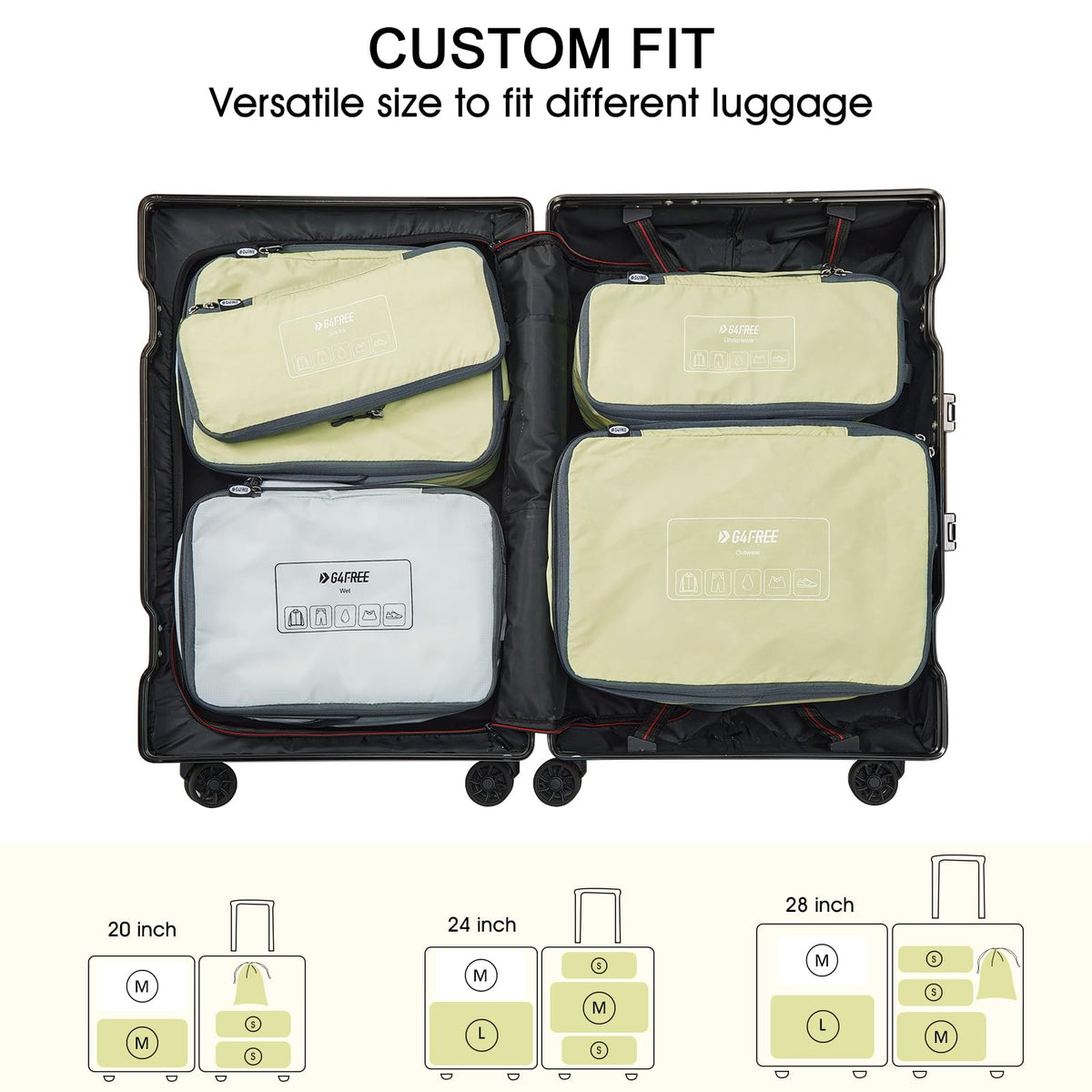 G4Free - G4Free 6 Set Compression Packing Cube -TN23B210A