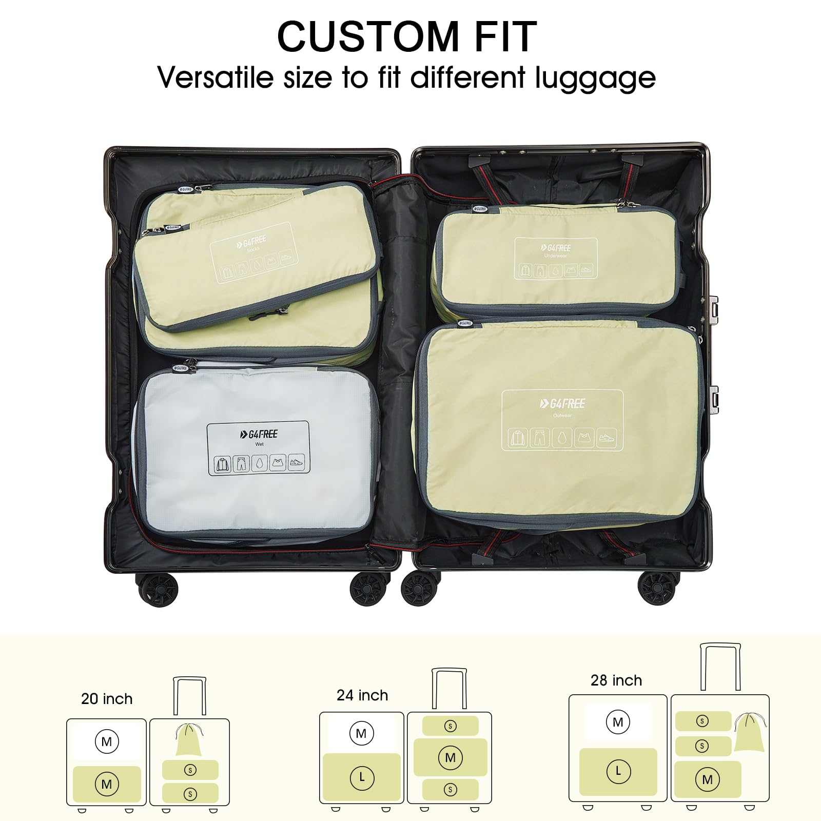 G4Free - G4Free 6 Set Compression Packing Cube -TN23B210A