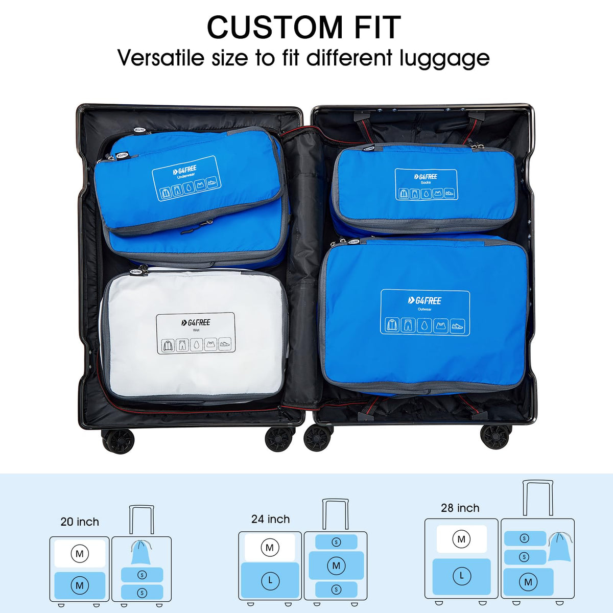 G4Free - G4Free 6 Set Compression Packing Cube -TN23B210A