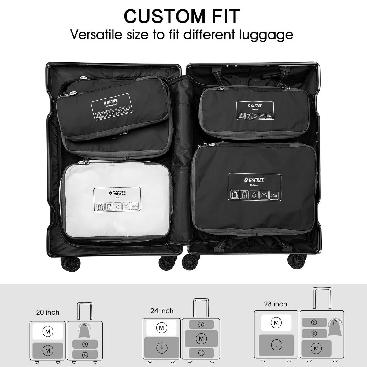 G4Free - G4Free 6 Set Compression Packing Cube -TN23B210A