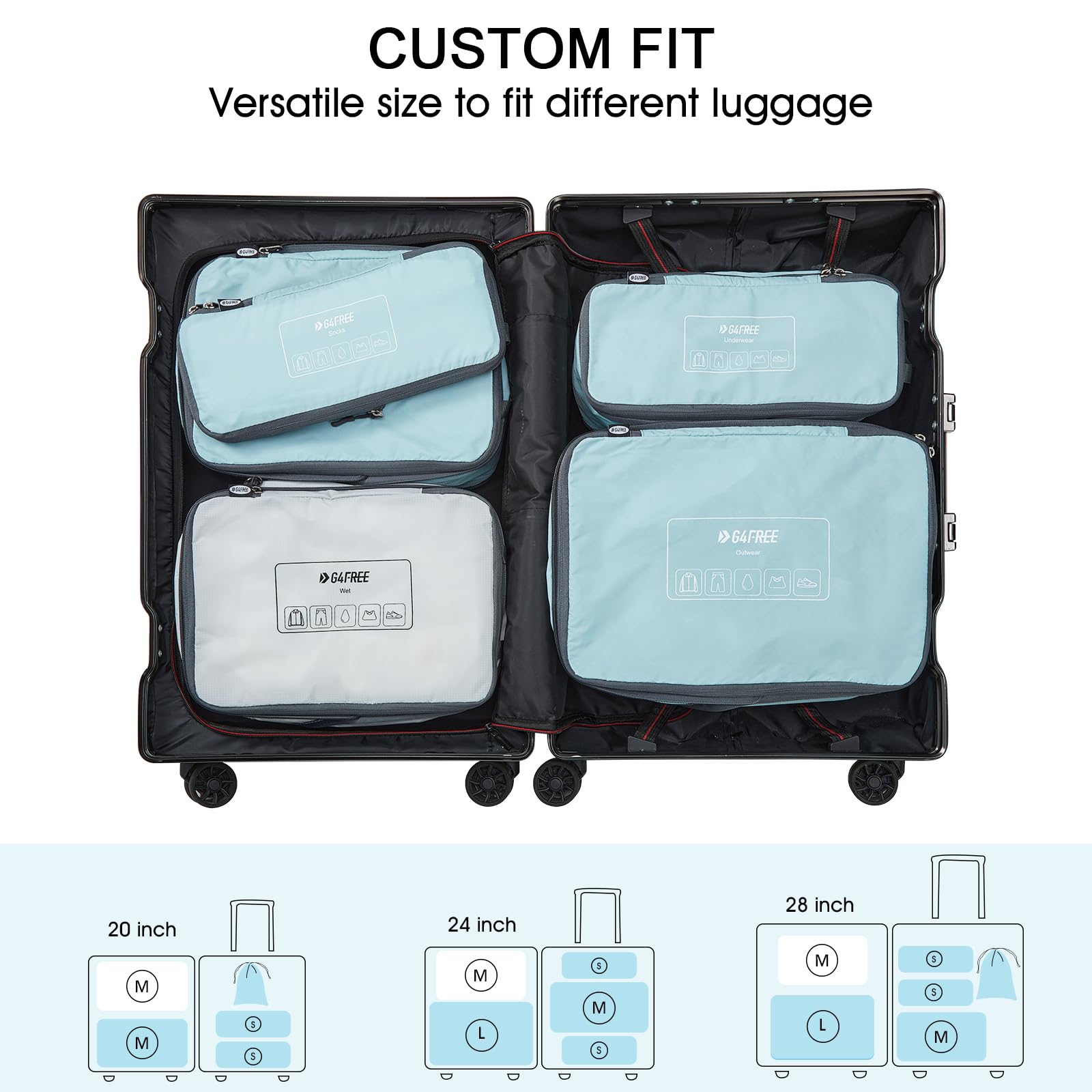 G4Free - G4Free 6 Set Compression Packing Cube -TN23B210A