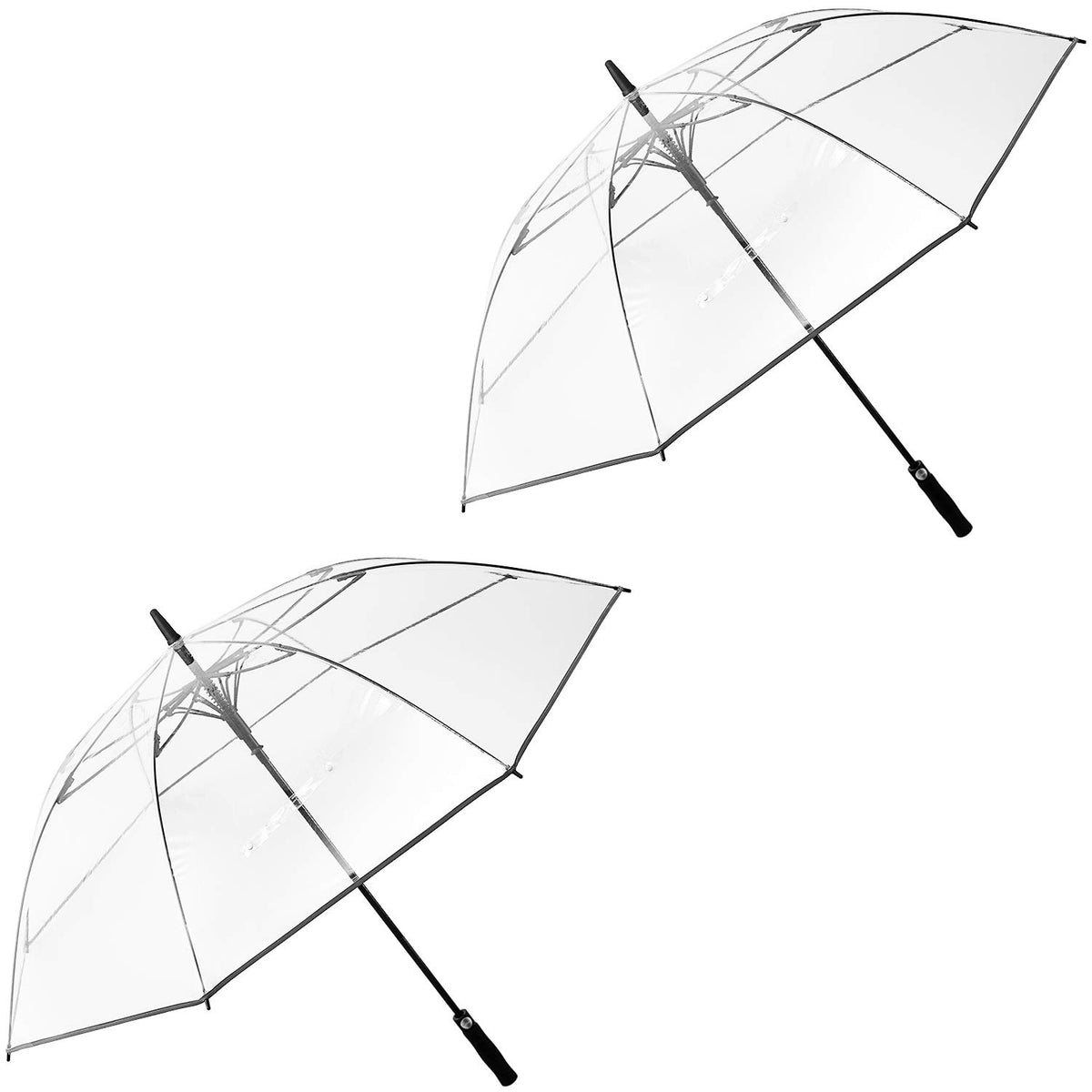 G4Free - G4Free 62 Inch Clear Golf Umbrella Transparent Auto Open Large Stick Umbrella -D02V723A