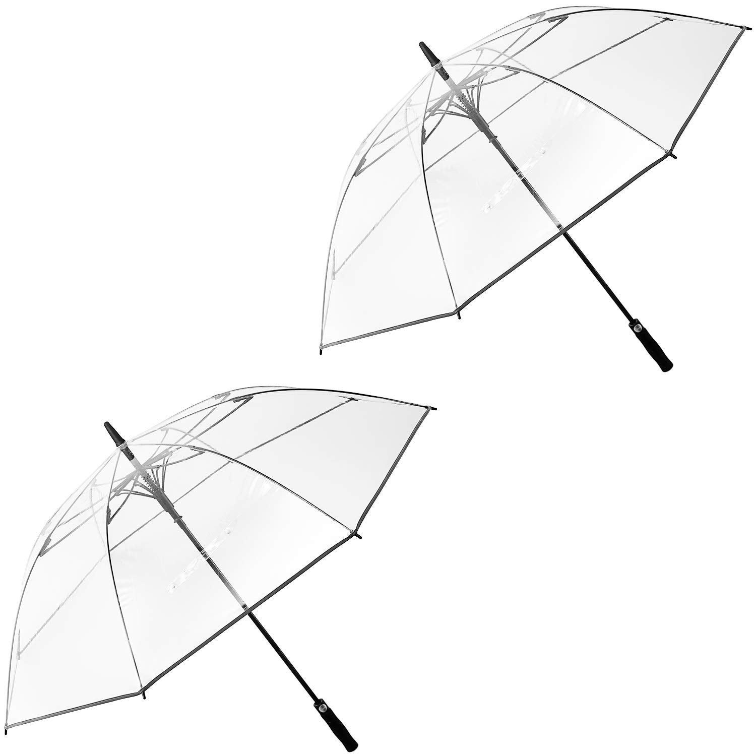 G4Free - G4Free 62 Inch Clear Golf Umbrella Transparent Auto Open Large Stick Umbrella -D02V723A