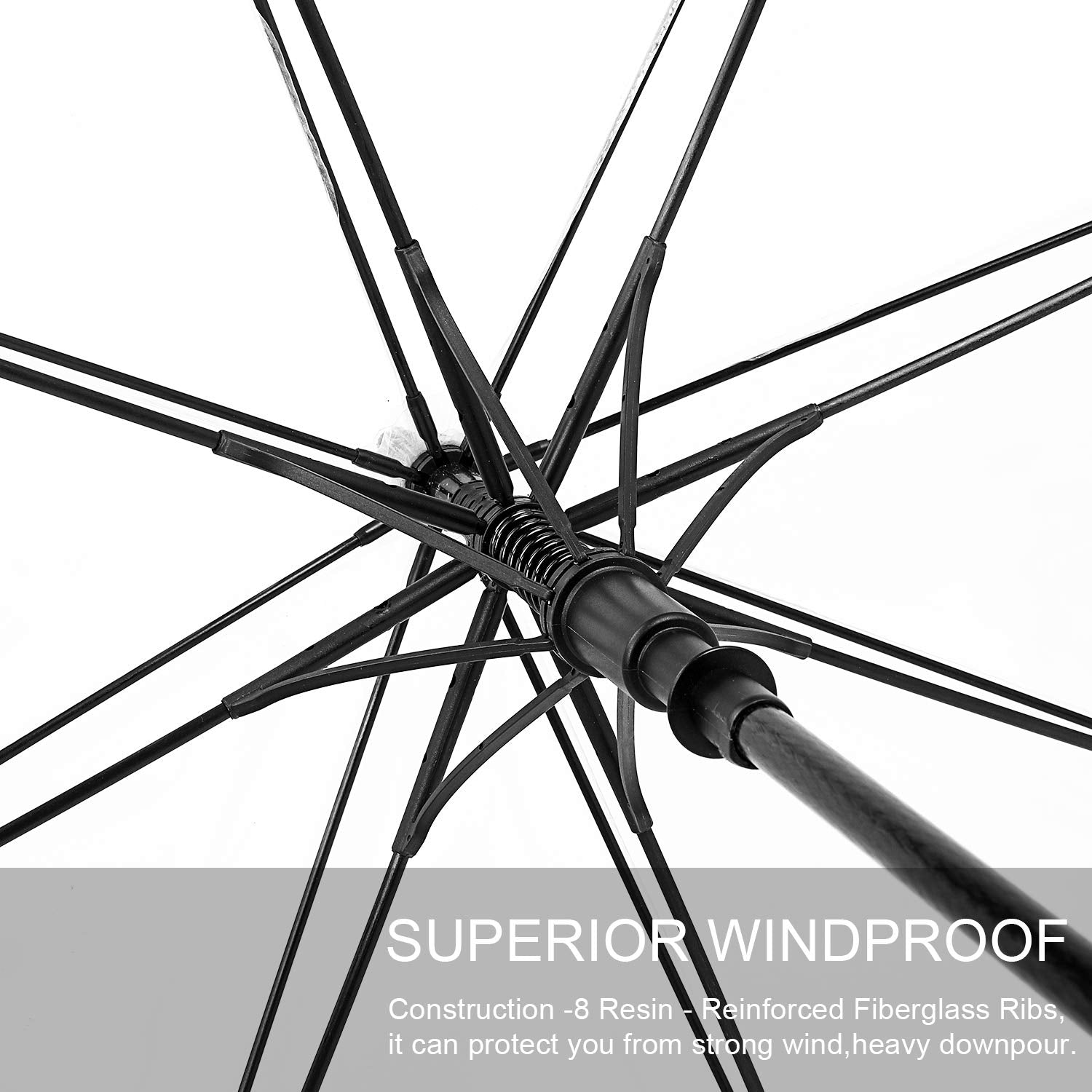 G4Free - G4Free 62 Inch Clear Golf Umbrella Transparent Auto Open Large Stick Umbrella -D02V733A